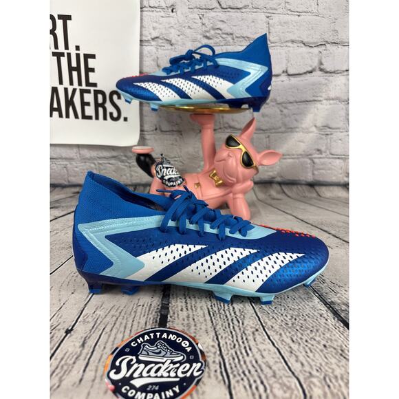 Adidas Predator Accuracy.2 FG Soccer Cleats Shoes Mens 8 Blue White NEW - Picture 1 of 8